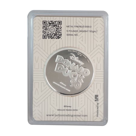 جنيه فضة أنكل سكروج عيار 999 بي تي سي بوزن 50 غرام