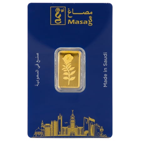 سبيكة ذهب عيار 24 وردة مصاغ بوزن 2,5 غرام