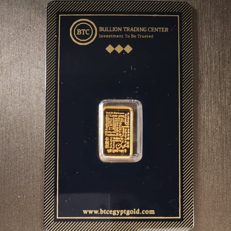 سبيكة ذهب بي تي سي عيار 24 بوزن 2,5 غرام