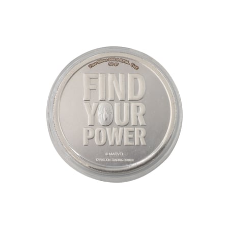 جنيه فضة سبايدر مان عيار 999 بي تي سي بوزن 50 غرام