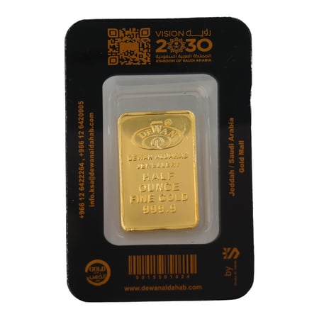 سبيكة ذهب عيار 24 بوزن 15,55 غرام ديوان الذهب