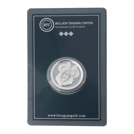 جنيه فضة ميني ماوس عيار 999 بي تي سي بوزن 10 غرام