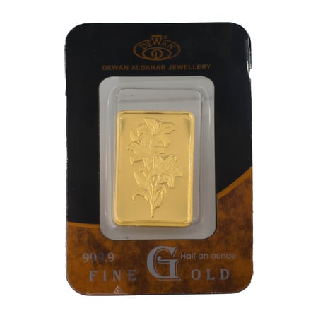 سبيكة ذهب عيار 24 بوزن 15,55 غرام ديوان الذهب