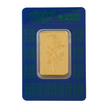 سبيكة ذهب عيار 24 وردة بن طاير بوزن 31,1 غرام