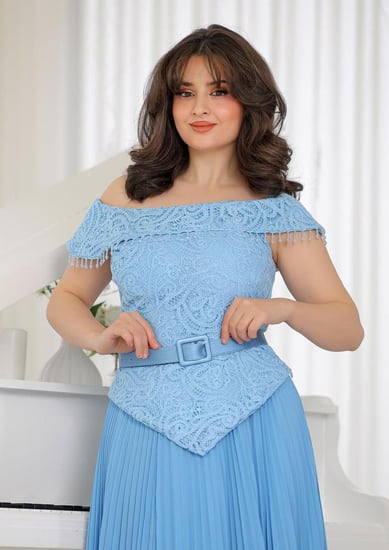 طقم نسائي بخامة الجوبير مع تنورة شيفون