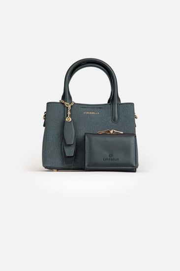 شنطة يد من كريسبلا ومحفظه داخليه لون اسود