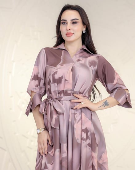 فستان ناعم أنيق بطبعات راقية