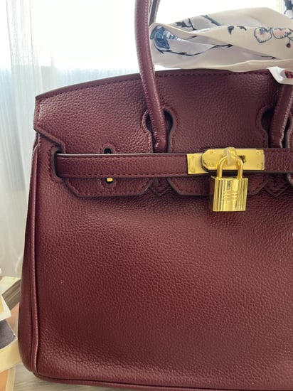 Birken Bag Burgundy   ميني بيركن ( عنابي) بالحجم وسط 25سم