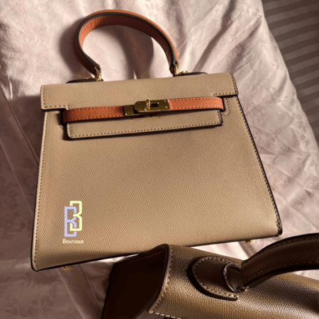 Gray and brown khaki Bag | لارج كايلي  (رمادي وبني ) بالحجم الكبير