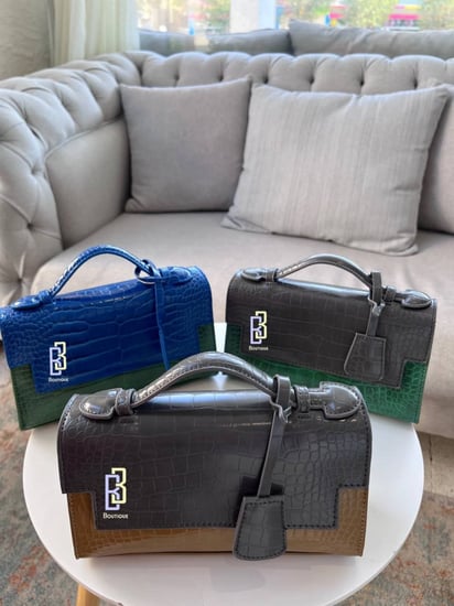 كروس بجلد التمساح | Maroon رصاصي و الأخضر