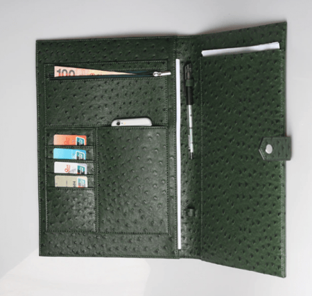 فولدر  الاخضر بجلد النعام