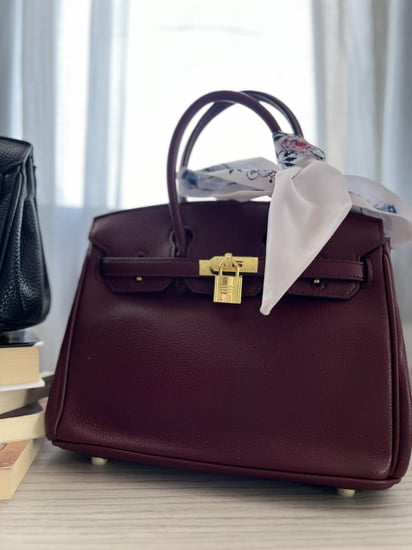 Birken Bag Burgundy   ميني بيركن ( عنابي) بالحجم وسط 25سم