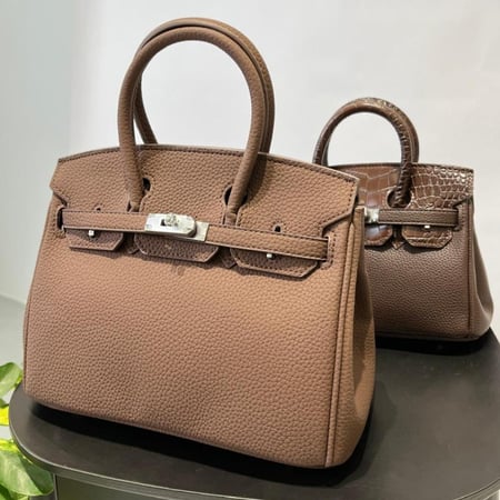 ‎‏Birken Bag  brown ميني بيركن ( بني) بجلد 25 سم