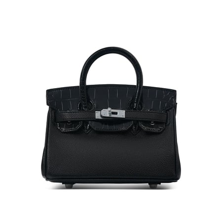 ‏Birken Bag Blackميني بيركن ( أسود) بجلد التمساح 20 سم