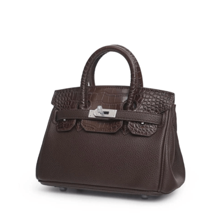 Birken Bag brown (coffee)ميني بيركن ( بني لون الكوفي) بجلد التمساح 20 سم