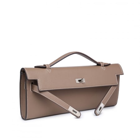 Kelly Cut clutch Brown || كايلي كت كلوتش جملي