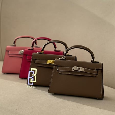 Grey khaki Bag | ميني كايلي (رمادي)حديده ذهبيه بالحجم الصغير