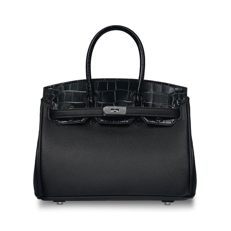Birken Bag black بيركن ( اسود )بجلد التمساح بالحجم الوسط 25 سم