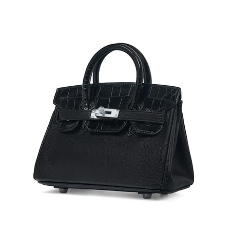 ‏Birken Bag Blackميني بيركن ( أسود) بجلد التمساح 20 سم
