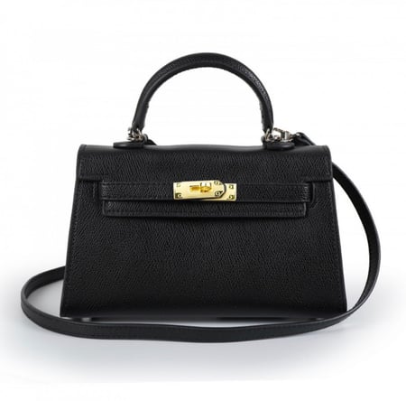 khaki Bag Black| ميني كايلي  (أسود)  بحديده ذهبيه بالحجم الوسط