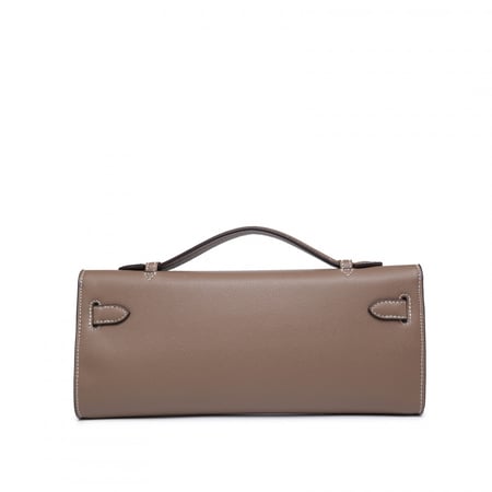 Kelly Cut clutch khaki gold   || كايلي كت كلوتش رمادي (حديده ذهبيه)
