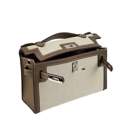 شنطة يد كيلي كات رمادية ||  Gray Kelly Cut handbag