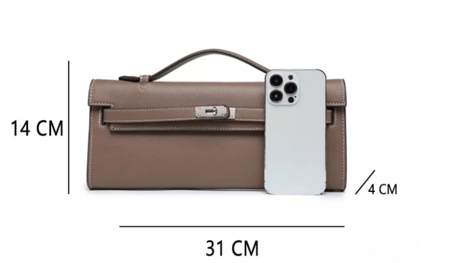 Kelly Cut clutch Brown || كايلي كت كلوتش جملي