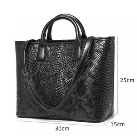 شنطة كتف Tote Bag (Shopping Bag) بجلد الافعى الاسود