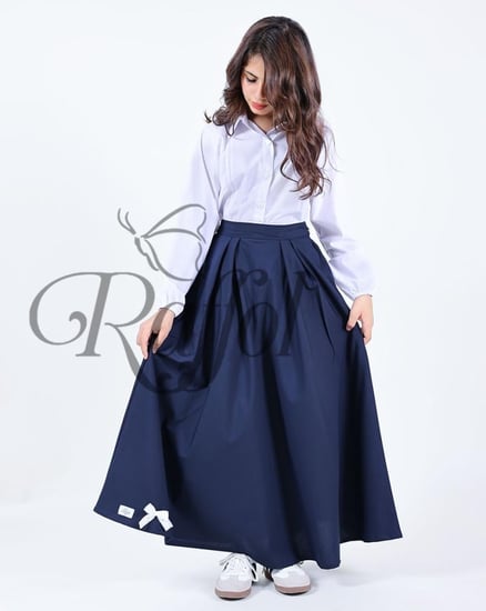 تنورة كحلي بفيونكة _ TK1