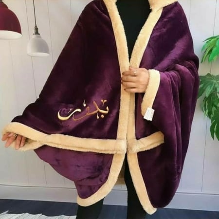 شال شتوي بالاسم مع فرو