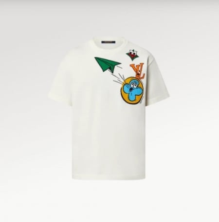 لويس فويتون | رقبة دائرية مونوغرام قطن بأكمام قصيرة شعار فاخر