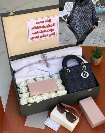 هدية شتوية فخمة مع شال وشنطة ونظارة