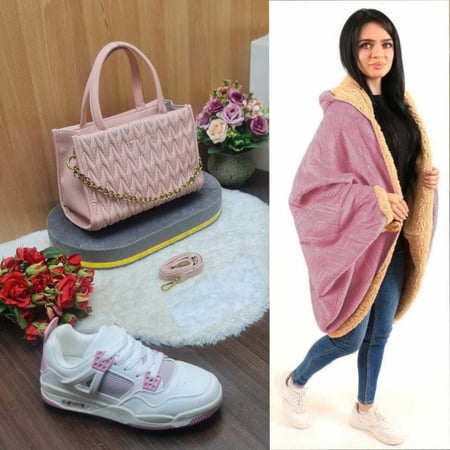 شال شتوي مع شوز وشنطة