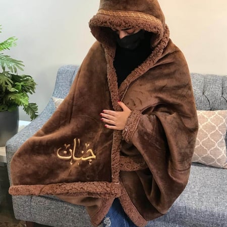 شال شتوي بني بالاسم