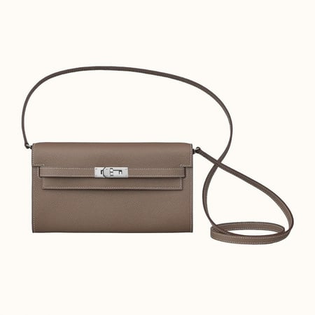 Khaki clutch-silver