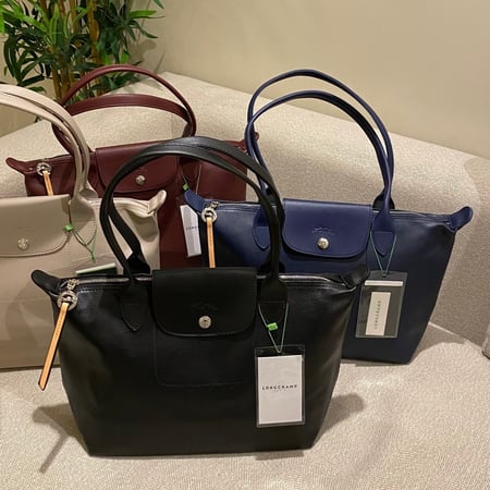 شنطة لونج شامب جلد وسط - متجر شنط ذا ترند