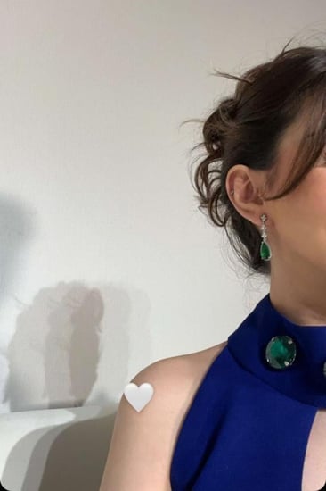 فستان باحجار الرايون وشال بطريقتين