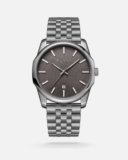 ساعة رجالية ستيل باللون الرمادي