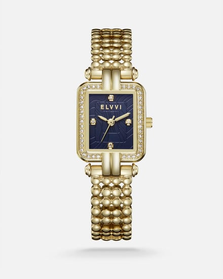 ساعة نسائيه بسير من الستيل بلون ذهبي