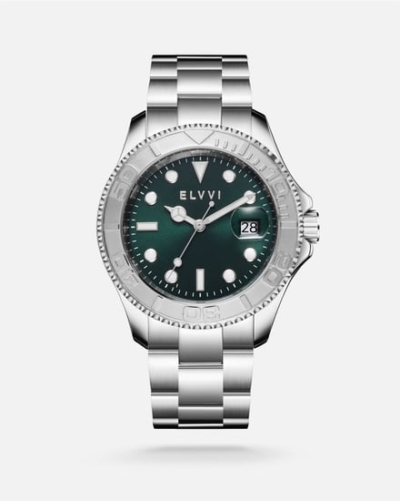 ساعة رجاليه ستيل باللون الفضي