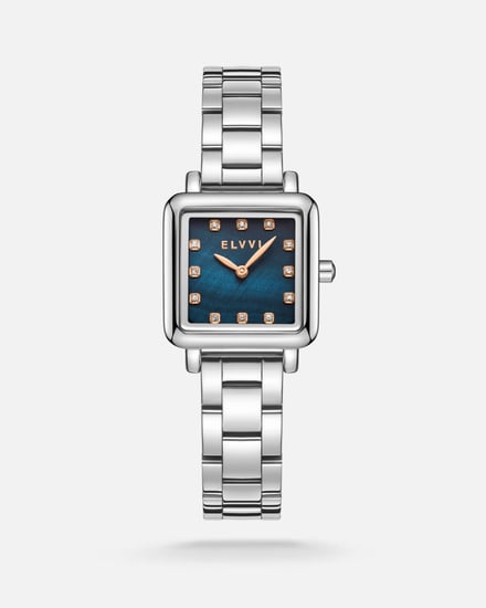 ساعة نسائية بسير ستيل باللون الفضي