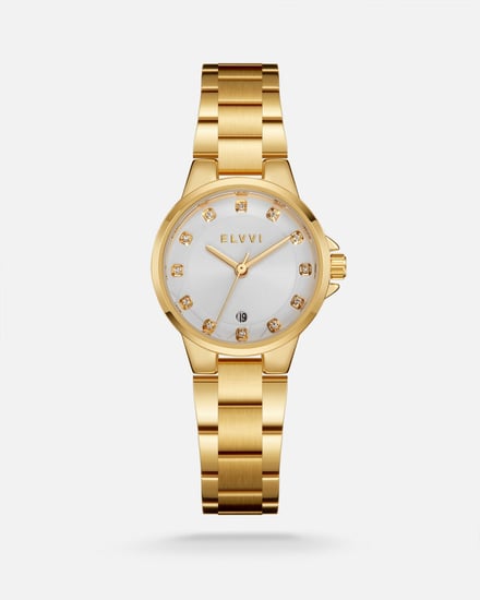 ساعة نسائية بسير ستيل بلون ذهبي