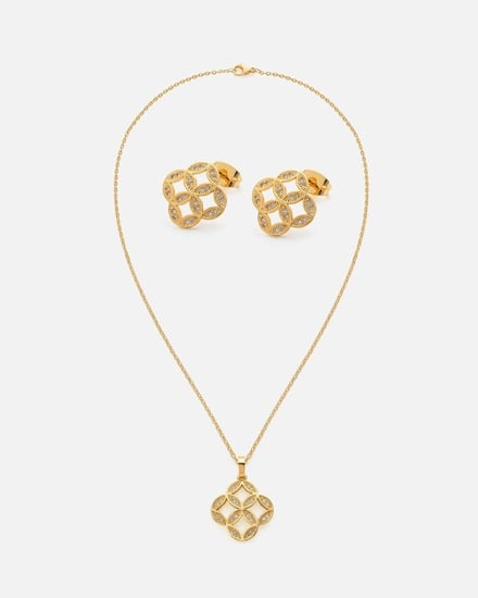 طقم نسائي كلاسيك باللون الذهبي