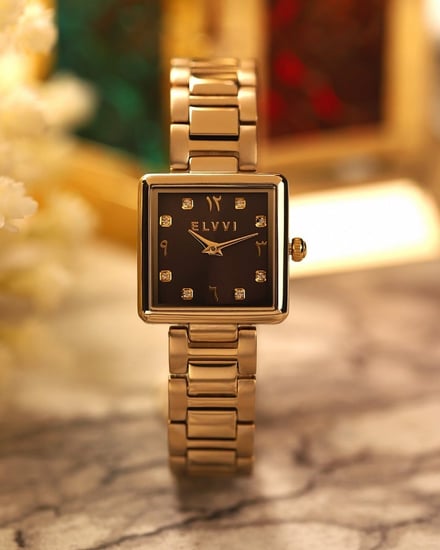 ساعة نسائية ستيل باللون الذهبي
