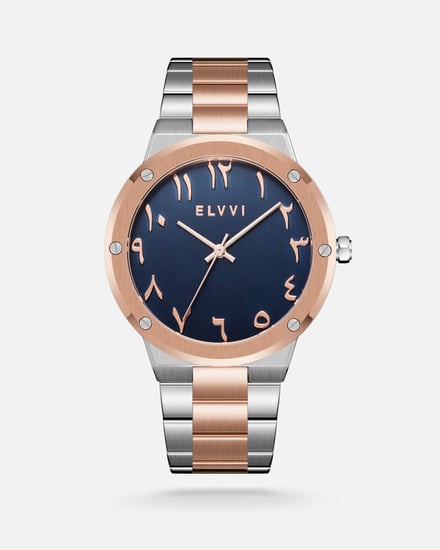 ساعة رجالية ستيل باللون ابفضي والروز قولد|  إلڤي