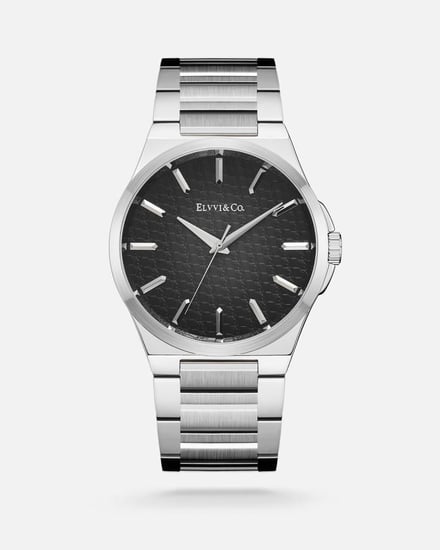 ساعة رجالية من الفي بلون فضي