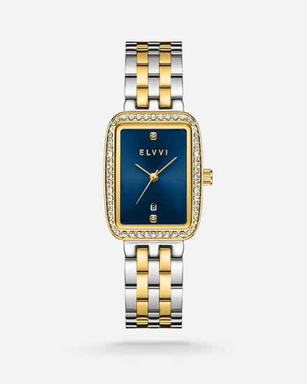 ساعة نسائيه ستيل بلون فضي وذهبي من الفــــي