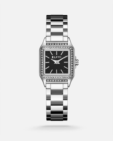 ساعة ستيل باللون الفضي