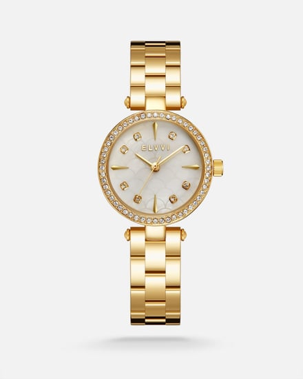 ساعة نسائية بسير ستيل بلون ذهبي