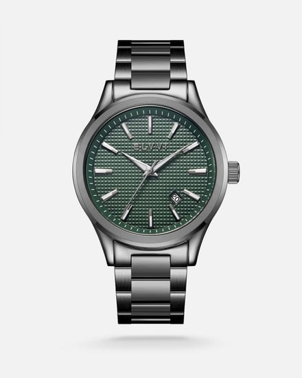 ساعة رجالية ستيل باللون الأسود|إلڤي